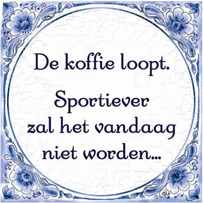 Paperdreams Tegel delfts blauw - de koffie loopt