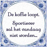 Paperdreams Tegel delfts blauw - de koffie loopt - thumbnail