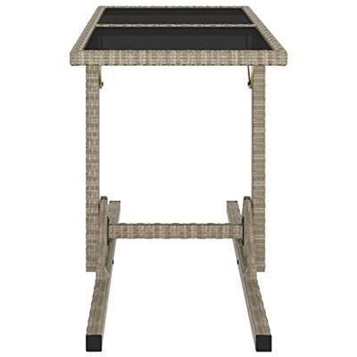 VidaXL Tuintafel 110x53x72 cm glas en poly rattan beige