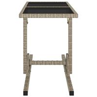 Tuintafel 110x53x72 cm glas en poly rattan beige - thumbnail