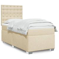 Boxspring met matras stof crèmekleurig 100x200 cm - thumbnail