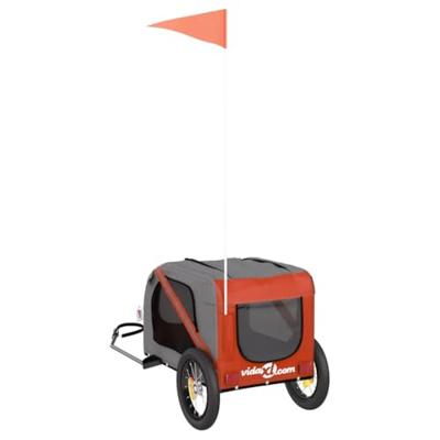 VidaXL Hondenfietstrailer oxford stof en ijzer oranje en grijs