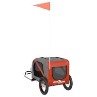 Hondenfietstrailer oxford stof en ijzer oranje en grijs - thumbnail