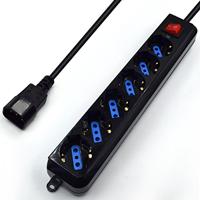 Stopcontactenstrip 6 Tomas met Interruptor Ewent EW3925 Schuko Zwart - thumbnail