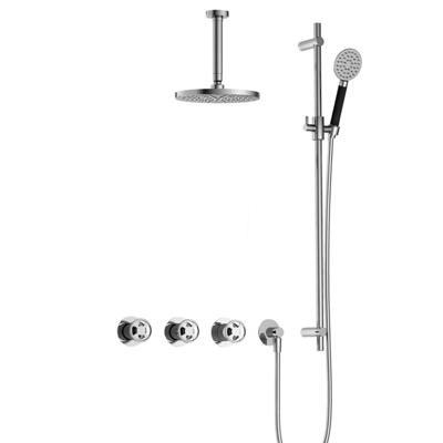 Hotbath Cobber - CW7067 - Inbouw Regendoucheset - Chroom - 2 Stopkranen - Thermostatisch - Plafondbuis 15 cm - Hoofddouche 200 mm - Ronde Handdouche 3 Standen - Glijstang 900 mm - Waterbesparend