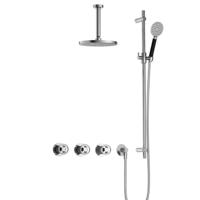 Hotbath Cobber - CW7067 - Inbouw Regendoucheset - Chroom - 2 Stopkranen - Thermostatisch - Plafondbuis 15 cm - Hoofddouche 200 mm - Ronde Handdouche 3 Standen - Glijstang 900 mm - Waterbesparend - thumbnail