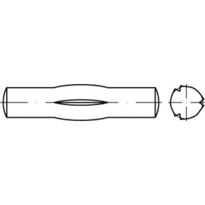 TOOLCRAFT TO-5438076 Geleidepen met middenkerf 5 mm Staal 100 stuk(s)