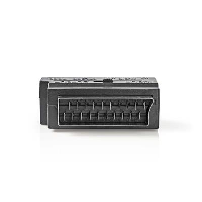Nedis CVGP31902BK Schakelbare Scart-adapter Scart Male - S-video Female + 3x Rca Female Zwart