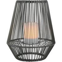 LED Tafellamp met Zonne-energie - Trion Minera - Dag en Nacht Sensor - Spatwaterdicht IP44 - Ovaal - Mat Grijs - Kunststof - thumbnail