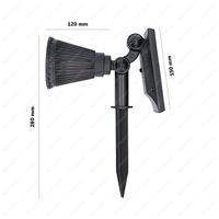 Set van 4 Bend PIR solar prikspots - Bewegingssensor en schemerschakelaar - 3000K warm wit - 2 lichtstanden - 300 lumen - 6-9 uur brandtijd - IP65 waterdicht - thumbnail