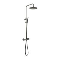 Hotbath Cobber - Stortdoucheset - 300 mm Hoofddouche - 360 mm Hartafstand - Glijstang - Staafmodel Handdouche - Verouderd Ijzer - Mat Glans - Opbouw - 1/2 Inch Aansluiting - V02 - thumbnail