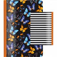 Cedon schrift A5 vlinder/streep karton/papier zwart/oranje/blauw - thumbnail