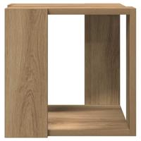 Salontafel artisanaal eikenkleurig 32 x 32 x 30 cm Bewerkt hout - thumbnail