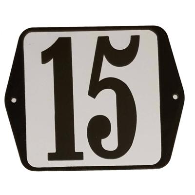 Huisnummer naambordje standaard 15x12 cm nummer 15 - Warentuin mix