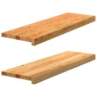 Traptreden 2 st 80x30x2 cm massief eikenhout lichtbruin - thumbnail