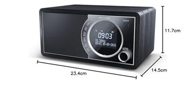 SHARP DR450 digitale radio (DAB/DAB+/FM met RDS, Bluetooth, wekkerfuncties, 6 watt), zwart