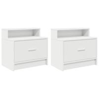 Nachtkastjes 2 st met lade 51x31x47 cm wit - thumbnail