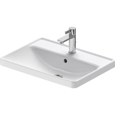 Wastafel Duravit D-Neo Inbouw Met Overloop Kraanvlak 1 Kraangat 60 cm Hoogglans Wit Duravit