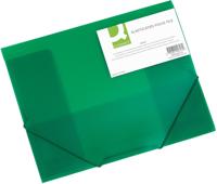 Q-CONNECT elastomap, A4, 3 kleppen en elastieken, transparant PP, groen - thumbnail