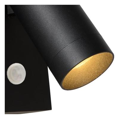 Lucide TAYLOR - Wandspot / Wandlamp Binnen/Buiten - 1xGU10 - IP54 - Bewegingssensor - Zwart Lucide TAYLOR - Wandspot / Wandlamp Binnen/Buiten - 1xGU10 - IP54 - Bewegingssensor - Zwart