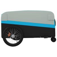 Fietstrailer 45 kg ijzer zwart en blauw - thumbnail