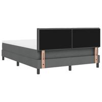 Boxspring Bed met Matras & LED Donkergrijs 140x190 cm Stof - thumbnail