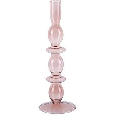 Glaskunst Bubbels Kandelaar - Groot/roze Glaskunst Bubbels Kandelaar - Groot/roze