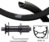 Kgs achterwiel 28 inch (622) rival zwart cassette holle as 8-10v disc - thumbnail