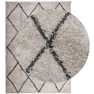 Vloerkleed PAMPLONA shaggy hoogpolig 200x280 cm beige antraciet - thumbnail