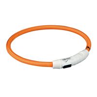 Trixie halsband hond flash lichthalsband usb tpu / nylon oranje - thumbnail