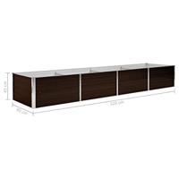 VidaXL Plantenbak verhoogd 320x80x45 cm gegalvaniseerd staal bruin - thumbnail