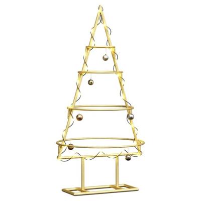 Metalen kerstboom met standaard Goud 60 cm Poedergecoat staal Metalen kerstboom met standaard Goud 60 cm Poedergecoat staal