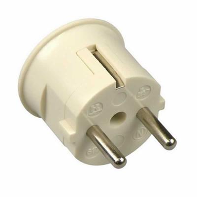 Haakse stekker met randaarde wit Kaiser