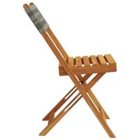 Bistrostoelen 2 st massief acaciahout en poly rattan grijs - thumbnail