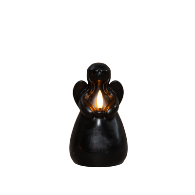 Anna&apos;s Collection LED kaars 3d flame engel 8.5x14.5cm zwart 1 stuks
