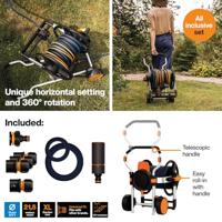 Fiskars slanghaspel manueel xl met wielen | incl. tuinslang - 1062256 - thumbnail