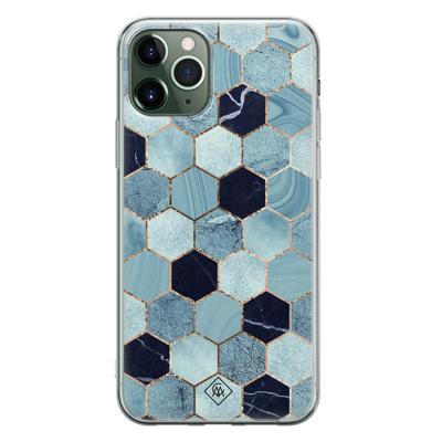 iPhone 11 Pro Max siliconen hoesje - Blue cubes