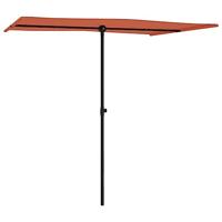 Parasol met aluminium paal 2x1,5 m terracottakleurig - thumbnail