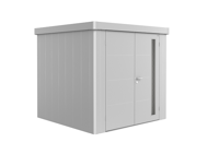 Biohort Neo 2B metalen tuinhuis zilver 236x236 cm met dubbele deur - thumbnail