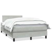 Boxspring met matras fluweel lichtgrijs 120x220 cm - thumbnail