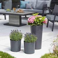 Siena Garden LOCON GROOVE 722_50 Plantcontainer Polypropyleen Antraciet - thumbnail