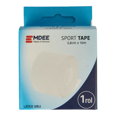Emdee Sport tape 3.8cm x 10m wit 1 Stuks Emdee Sport tape 3.8cm x 10m wit 1 Stuks