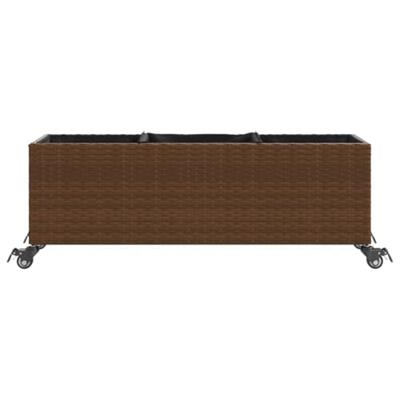 VidaXL Plantenbakken met wielen 2 st 107x32x38 cm poly rattan bruin VidaXL Plantenbakken met wielen 2 st 107x32x38 cm poly rattan bruin