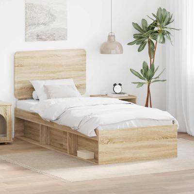 Bedframe met hoofdeinde Sonoma 90 x 190 cm Massief grenenhout
