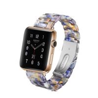 Eenvoudige mode hars horlogebandje voor Apple Watch serie 5 & 4 44mm & serie 3 & 2 & 1 42mm (blauwe oceaan) - thumbnail