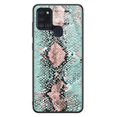 Samsung Galaxy A21s glazen hardcase - Baby snake