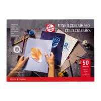 Talens gekleurd tekenpapier, 180 g, ft 29,7 x 42 cm, A3, geassorteerde koude kleuren, blok van 50 vel - thumbnail