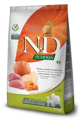 N&D PUMPKIN DOG WILD BOAR & APPLE ADULT MEDIUM & MAXI 12 KG