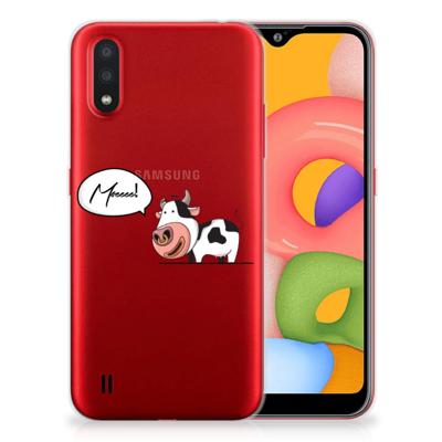 Samsung Galaxy A01 Telefoonhoesje met Naam Cow Samsung Galaxy A01 Telefoonhoesje met Naam Cow