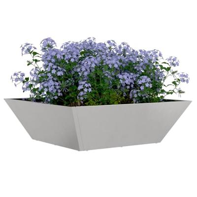 VidaXL Tuin bloempot zilver 50 x 50 x 15 cm roestvrij staal
